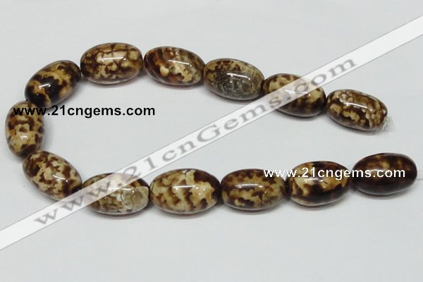 CAB623 15.5 inches 20*30mm egg-shaped leopard skin agate beads wholesale