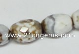 CAB624 15.5 inches 14*20mm faceted egg-shaped leopard skin agate beads