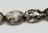 CAB625 15.5 inches 14*20mm faceted egg-shaped leopard skin agate beads