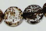 CAB629 15.5 inches 22mm flat round leopard skin agate beads wholesale