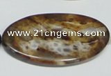 CAB632 15.5 inches 25*50mm oval leopard skin agate beads wholesale