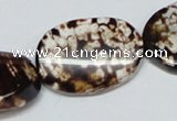 CAB634 15.5 inches 20*30mm twisted oval leopard skin agate beads