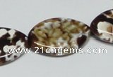 CAB636 15.5 inches 20*30mm marquise leopard skin agate beads