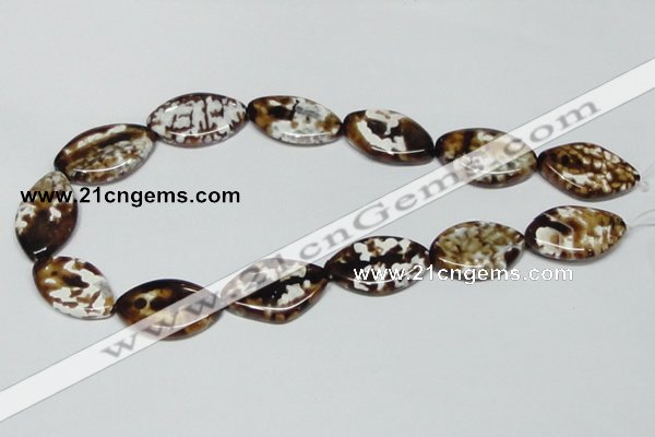 CAB636 15.5 inches 20*30mm marquise leopard skin agate beads