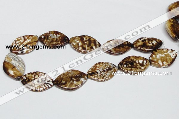 CAB637 15.5 inches 25*35mm marquise leopard skin agate beads