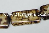 CAB640 15.5 inches 15*30mm rectangle leopard skin agate beads