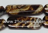 CAB641 15.5 inches 15*40mm rectangle leopard skin agate beads