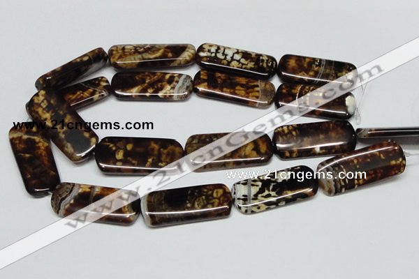 CAB641 15.5 inches 15*40mm rectangle leopard skin agate beads