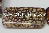 CAB642 15.5 inches 20*40mm rectangle leopard skin agate beads