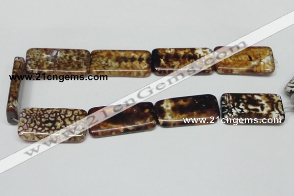 CAB642 15.5 inches 20*40mm rectangle leopard skin agate beads