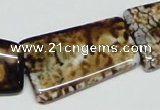 CAB643 15.5 inches 20*35mm trapezoid leopard skin agate beads