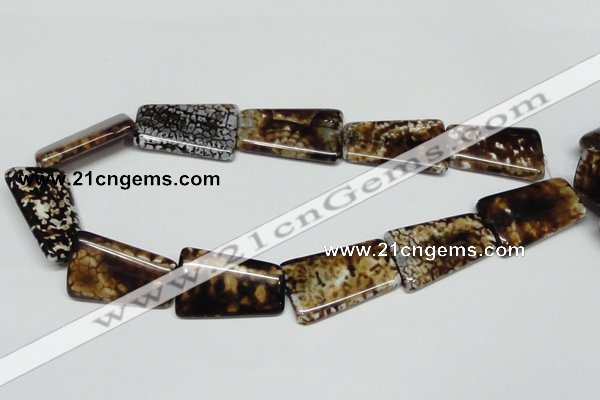 CAB643 15.5 inches 20*35mm trapezoid leopard skin agate beads