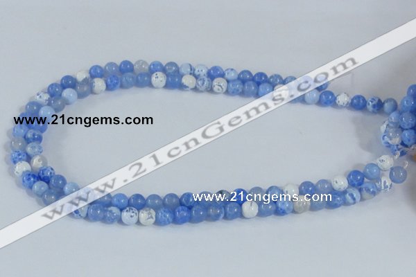 CAB645 15.5 inches 8mm round fire crackle agate beads wholesale