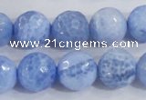 CAB651 15.5 inches 14mm faceted round fire crackle agate beads