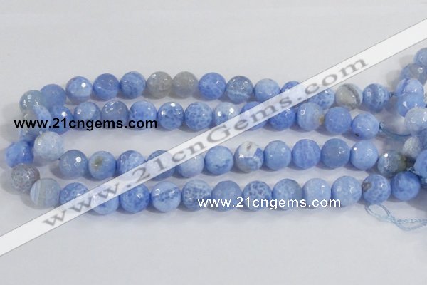 CAB651 15.5 inches 14mm faceted round fire crackle agate beads