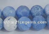 CAB652 15.5 inches 16mm faceted round fire crackle agate beads