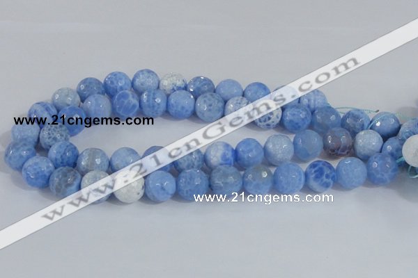 CAB652 15.5 inches 16mm faceted round fire crackle agate beads