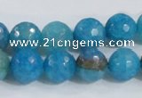 CAB655 15.5 inches 12mm faceted round fire crackle agate beads