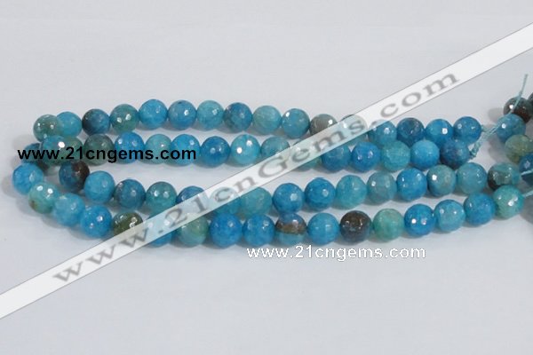 CAB655 15.5 inches 12mm faceted round fire crackle agate beads