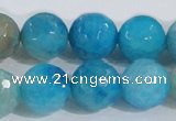 CAB656 15.5 inches 14mm faceted round fire crackle agate beads