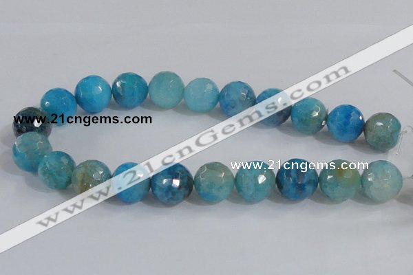 CAB658 15.5 inches 18mm faceted round fire crackle agate beads