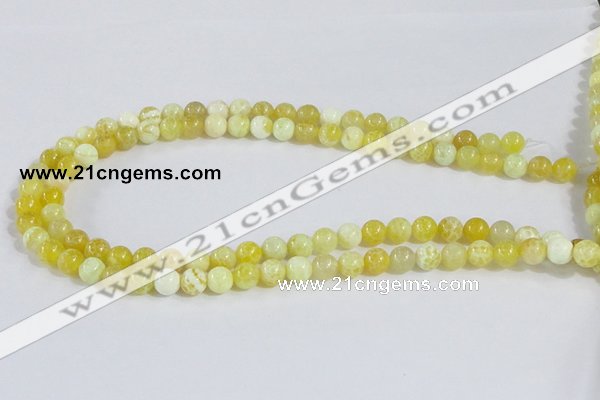 CAB659 15.5 inches 8mm round fire crackle agate beads wholesale