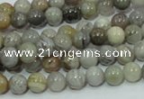 CAB66 15.5 inches 6mm round silver needle agate gemstone beads