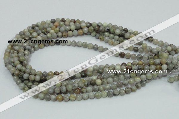 CAB66 15.5 inches 6mm round silver needle agate gemstone beads