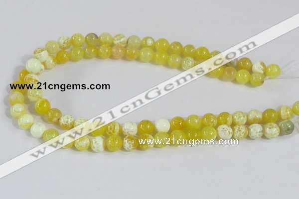 CAB660 15.5 inches 10mm round fire crackle agate beads wholesale