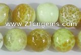 CAB663 15.5 inches 16mm round fire crackle agate beads wholesale