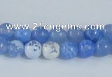 CAB665 15.5 inches 6mm round fire crackle agate beads wholesale