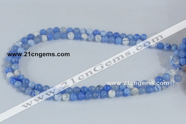 CAB665 15.5 inches 6mm round fire crackle agate beads wholesale