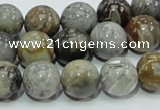 CAB68 15.5 inches 12mm round silver needle agate gemstone beads