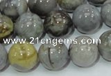 CAB69 15.5 inches 14mm round silver needle agate gemstone beads