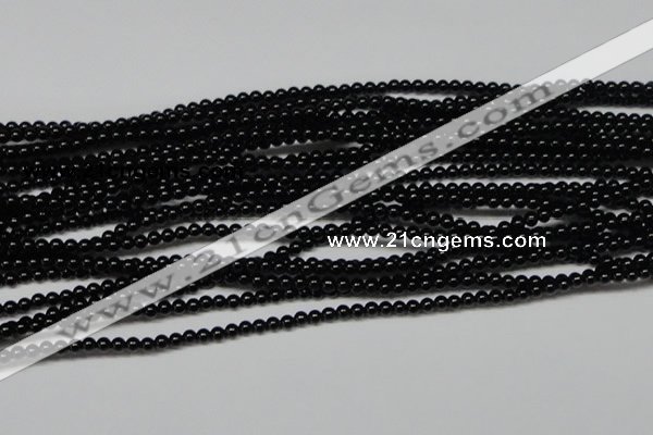 CAB720 15.5 inches 3mm round black agate gemstone beads wholesale