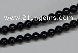 CAB722 15.5 inches 5mm round black agate gemstone beads wholesale