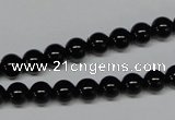 CAB723 15.5 inches 6mm round black agate gemstone beads wholesale