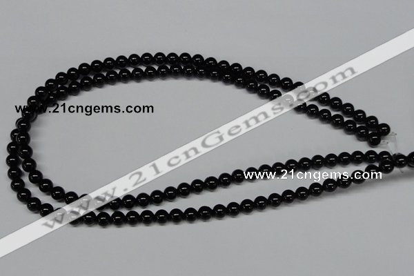 CAB723 15.5 inches 6mm round black agate gemstone beads wholesale