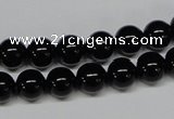 CAB724 15.5 inches 8mm round black agate gemstone beads wholesale