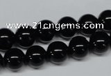 CAB725 15.5 inches 10mm round black agate gemstone beads wholesale