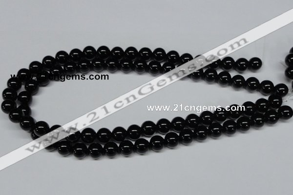 CAB725 15.5 inches 10mm round black agate gemstone beads wholesale