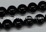 CAB726 15.5 inches 12mm round black agate gemstone beads wholesale