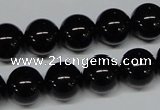 CAB726 15.5 inches 12mm round black agate gemstone beads wholesale