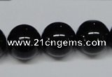 CAB728 15.5 inches 16mm round black agate gemstone beads wholesale