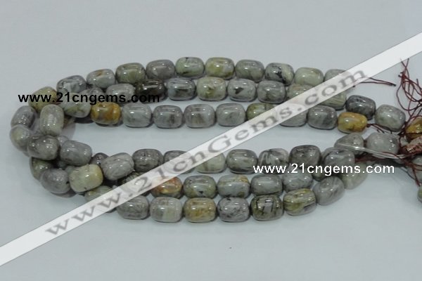 CAB73 15.5 inches 12*16mm egg-shaped silver needle agate beads