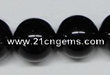 CAB730 15.5 inches 20mm round black agate gemstone beads wholesale