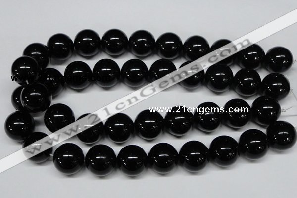 CAB730 15.5 inches 20mm round black agate gemstone beads wholesale