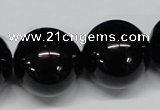 CAB731 15.5 inches 22mm round black agate gemstone beads wholesale