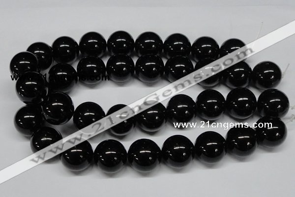 CAB731 15.5 inches 22mm round black agate gemstone beads wholesale