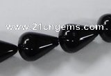 CAB738 15.5 inches 13*18mm teardrop black agate gemstone beads